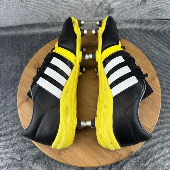Adidas Mens Rugby FF80 Size 9 Cleats Black Yellow Soccer Boots FG Metal Spikes - Picture 5 of 10
